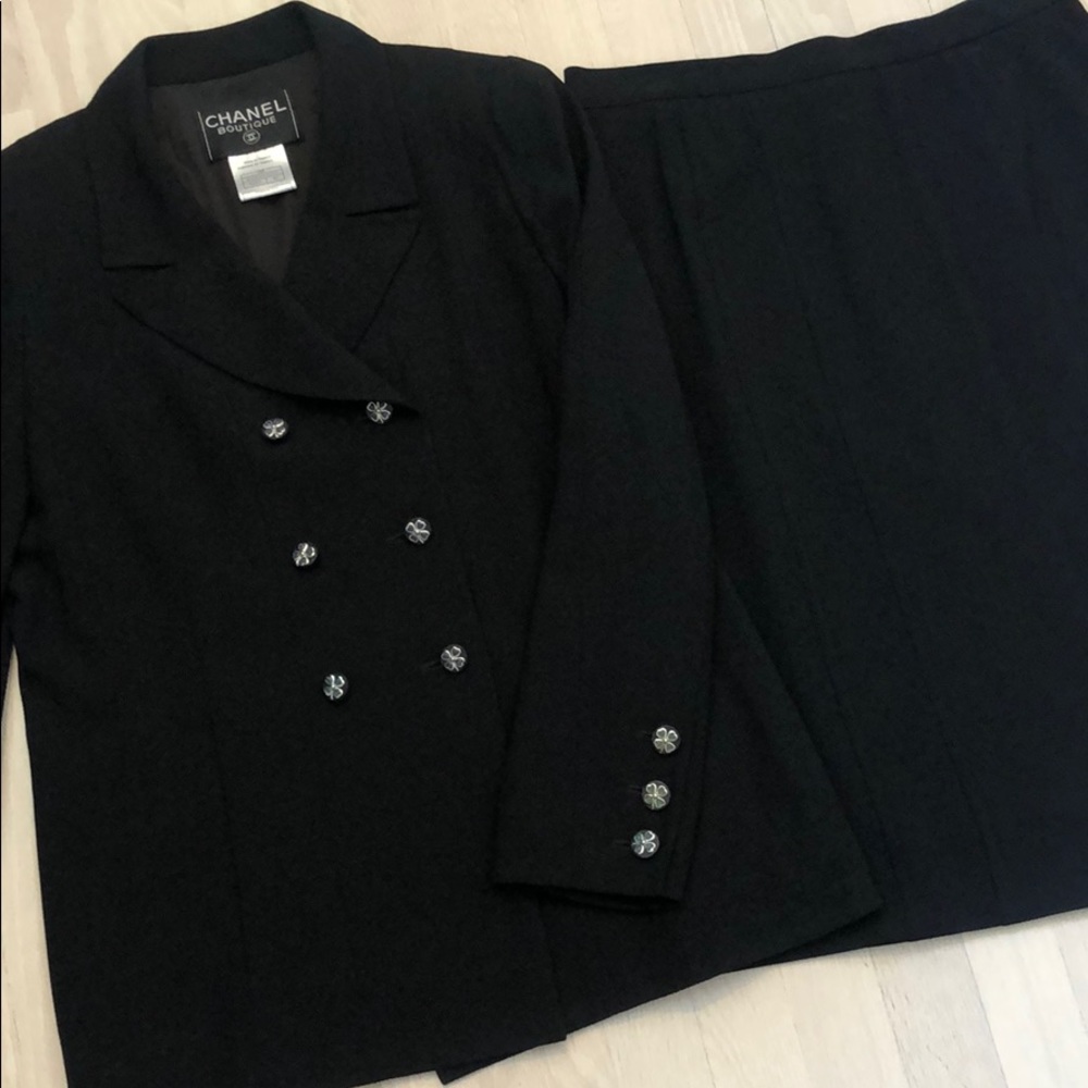 Vintage CHANEL Boutique Black Skirt Suit